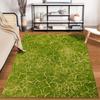 Green Floral Pattern Carpet with Yellow Outlines for Living Room Decor Suitable for Use As an Anti-slip for Living Room Bedroom Sofas