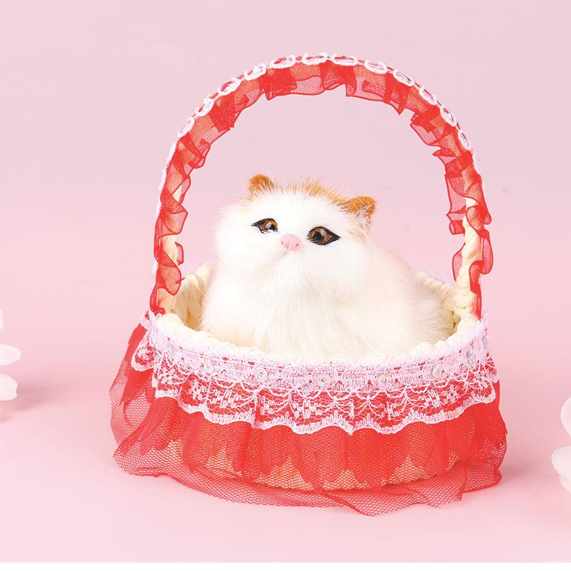 Children's Luminous Kitten Plush Doll Flower Basket - Perfect for Girl's Birthday or Christmas Gift