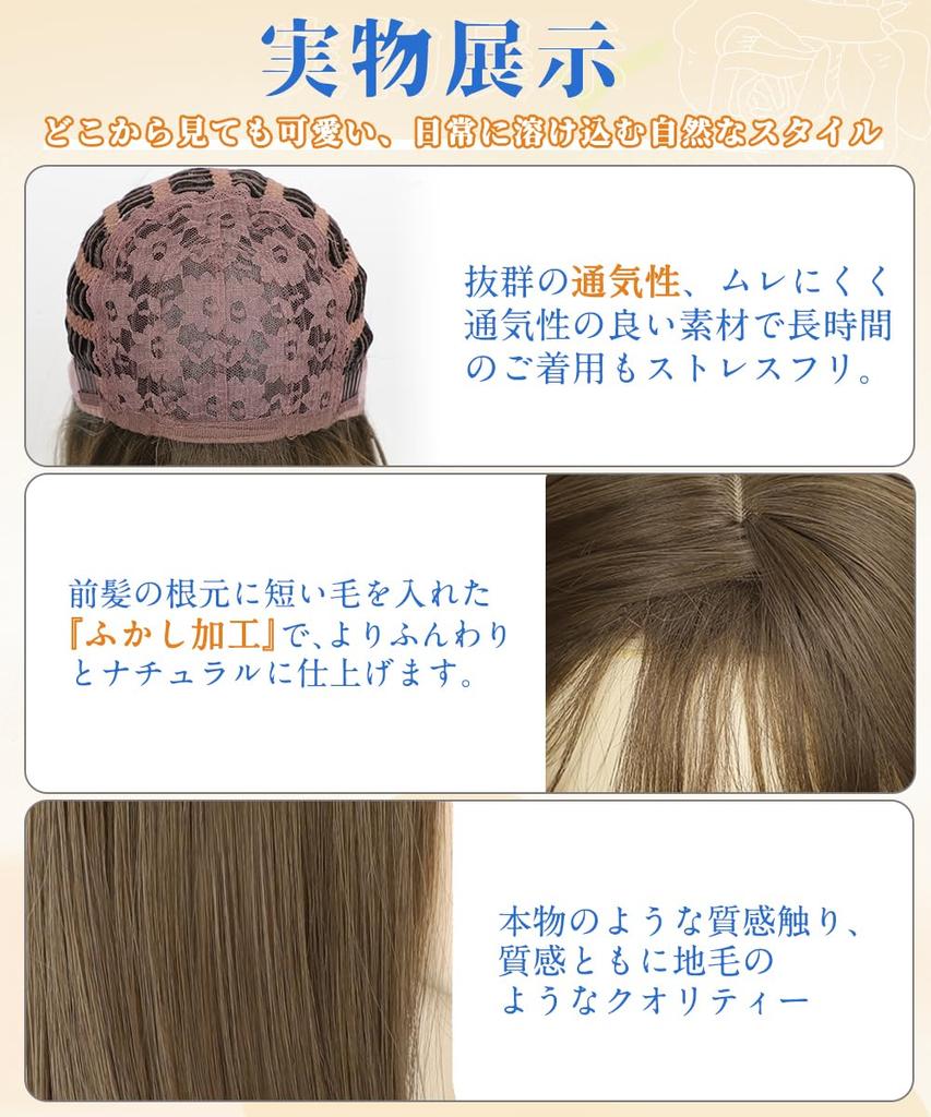 AISIHAIR Wig Medium Brown Straight Full Wig Long Small Face Fashion Natural Smooth Net Included Heat Resistant Wig Semi-Long Women's