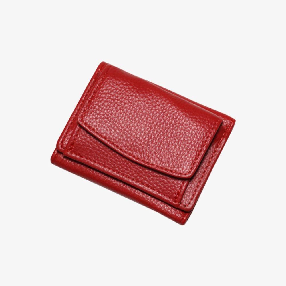 New PU Leather Leather Wallet Coin Purse Short Wallet Folding Mini Wallet with Cash Slot Simple Small Purse for Women