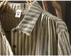 2026 Spring Women's Long Sleeve Retro Vertical Striped Cotton Gauze Shirt
