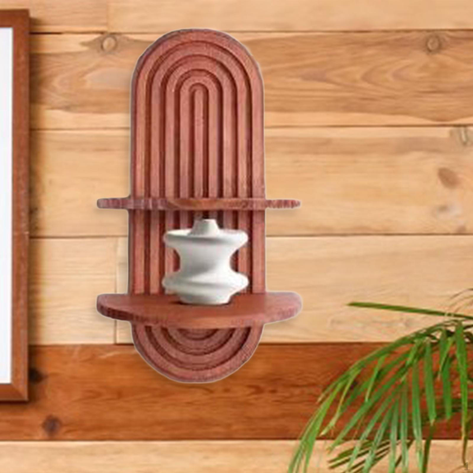 

2-х уровневые деревянные плавающие полки для настенного экспонирования в ванной комнате дома Brown