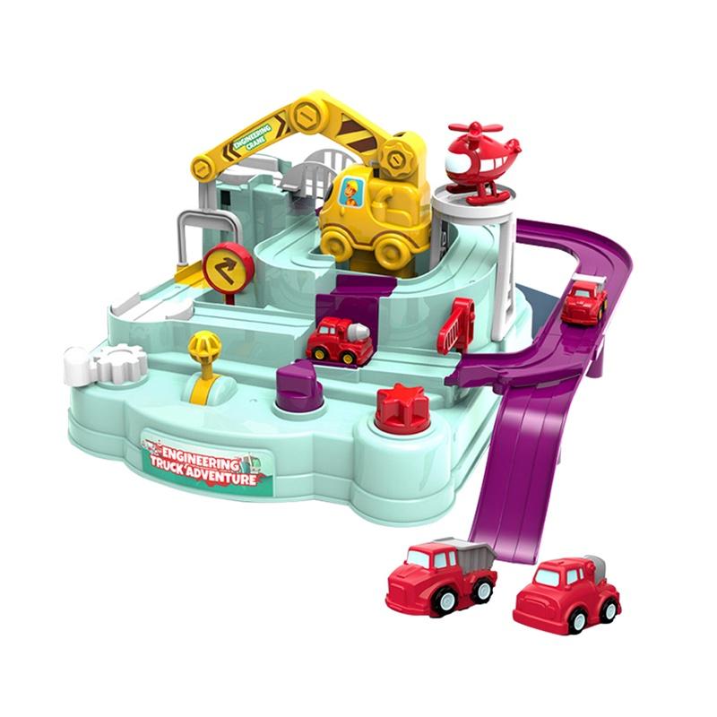 Abenteuer Schienen Autorennen Spielzeugset für Kinder Kein Akku erforderlich Auffällig Verschiedene Herausforderungen