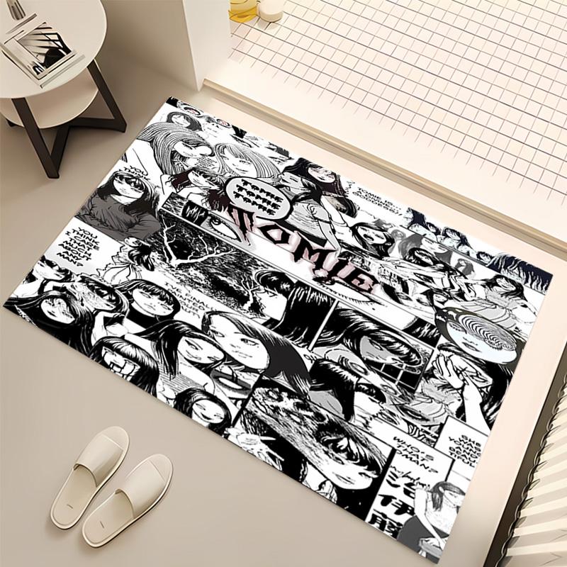 1pc Thriller Manga Junji Ito Tomie Print Area Rug - Soft, Washable Non-Slip Indoor Mat, Living Room, Home Office Decorative Rug,Office Decorative