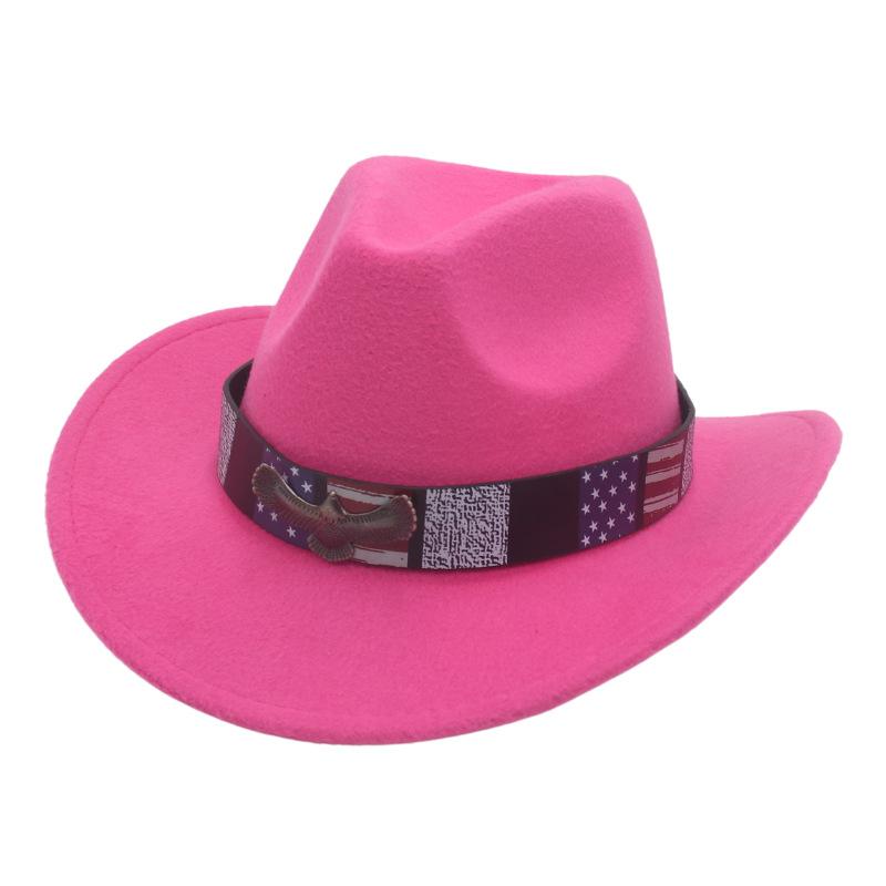 Star Stripe Accessories Top Hat Western Cowboy Hat Bull Head Accessories Felt Hat National Style Freedom Eagle Felt Hat