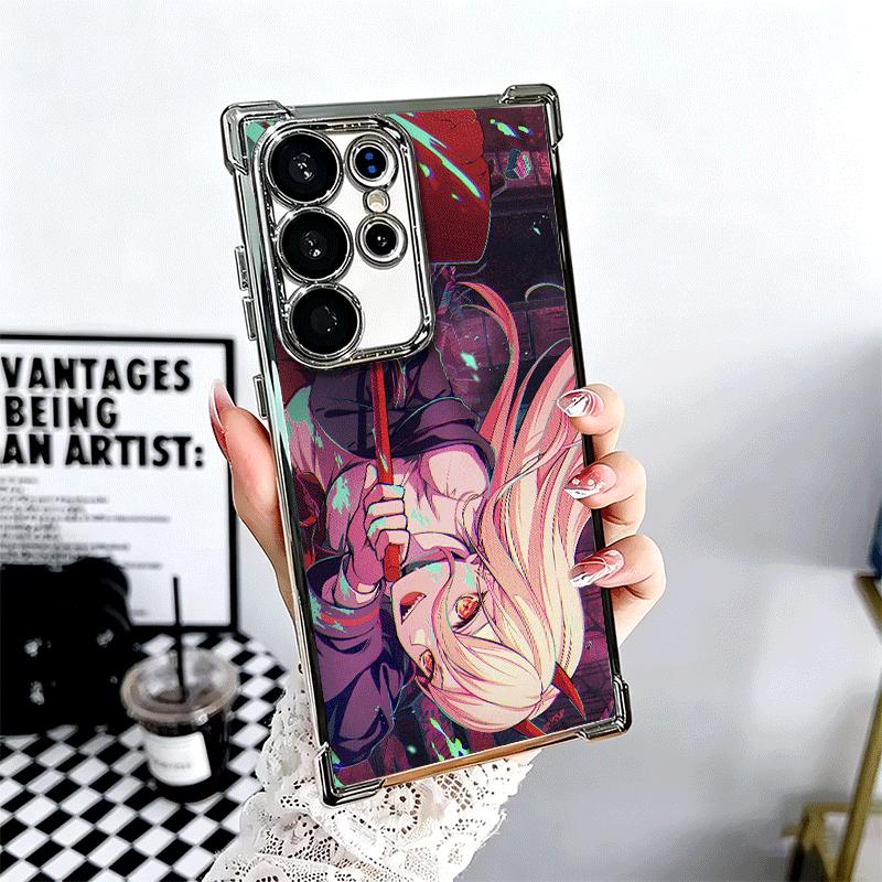 Anime Character Power CSM Soft Phone Case For Samsung Galaxy S26 Ultra S25 Edge S24 FE S23 Plus S22 S21 + S20 Plating Anti-Fall