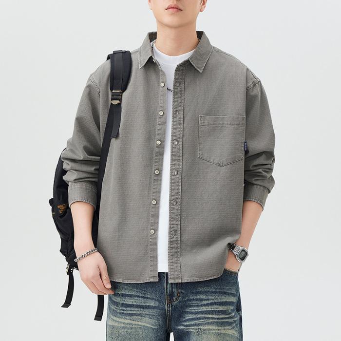 

Japanese Retro Cotton Shirt Men s Trendy Versatile Loose Casual American Spring New Shirt 3XL