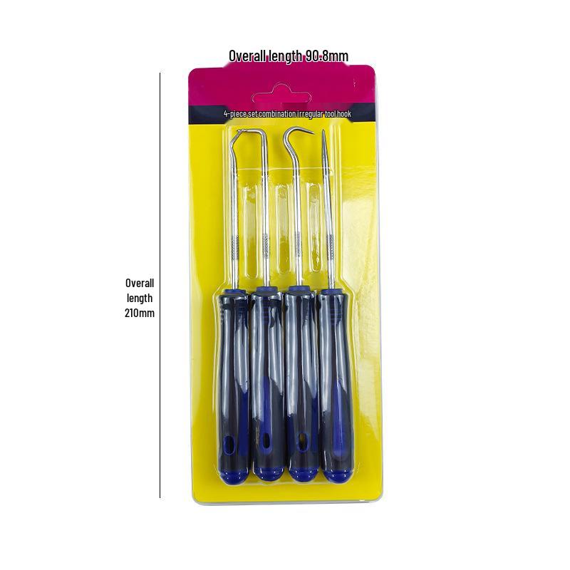 4-Piece Oil Seal Hook Set for Auto Repair - O-Ring Puller & Remover Tools