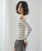 THE GREEN LAB Striped Shoulder Strap Detail Knit [Ivory]