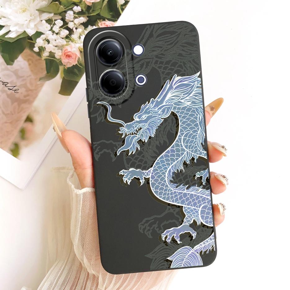 For Vivo Y05 4G Case New Luxury Bow Love Heart Painted Cover Soft TPU Phone Case For Vivo Y11d Y 05 VivoY05 VivoY11d Fundas Bags
