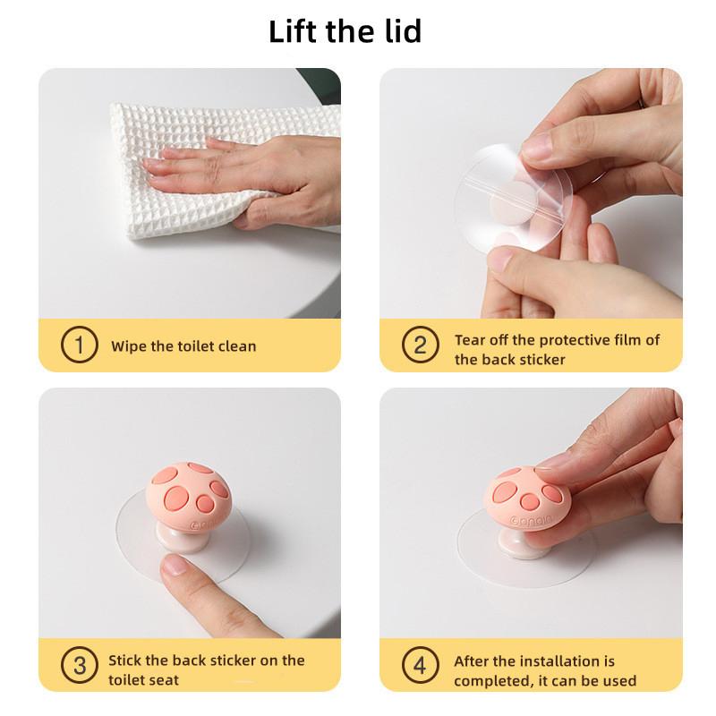 Mushroom Toilet Lid Lifter Closestool Holder Ring Flapper Lifting Device Bathroom Sanitary Adjustable Toilet Seat Lid Opener