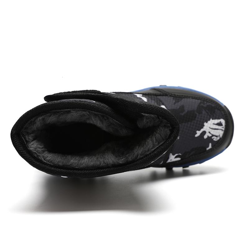 Winter Children's Fashionable Velvet Warm Casual High Top Cotton Shoes Ice Claw Snow Boots Mountain Climbing Cotton Boots 31-40