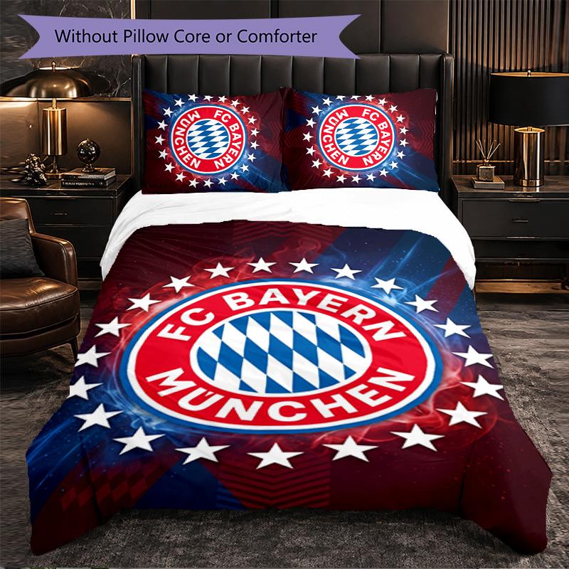 Biancheria da letto a tema Bayern Monaco Set 3 Pezzi Copripiumino Biancheria da letto decorativa per stanza di adolescenti Decorazione per la casa