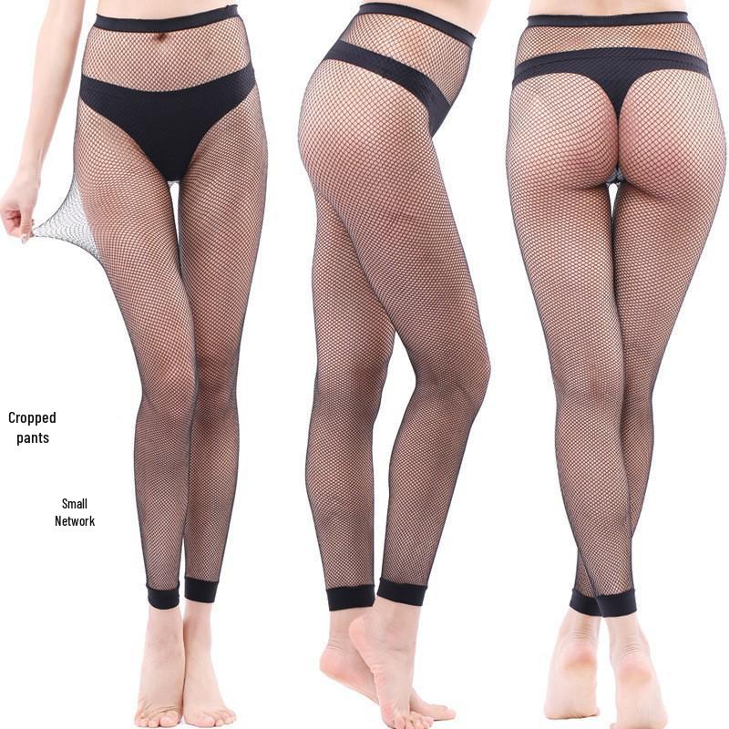 Women's Sexy Black Silk Fishnet Stockings - Thin, Tight, Summer Mesh Socks