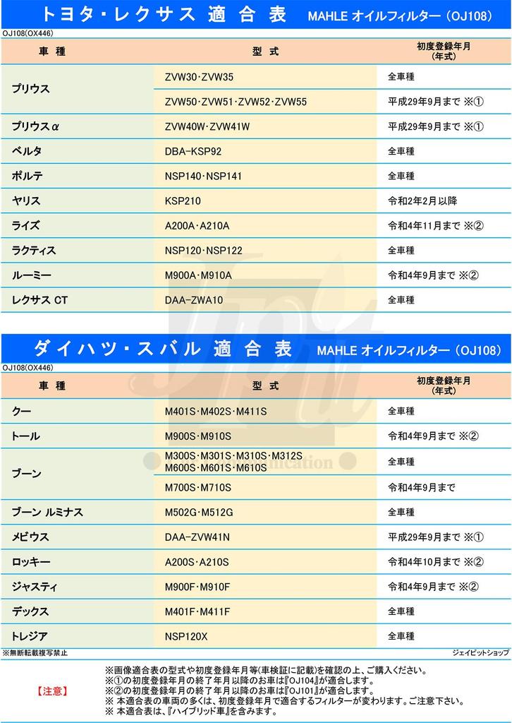 MAHLE MAHLE Filter, Toyota Daihatsu Subaru Lexus bB CH-R iQ Ist Wish Vitz