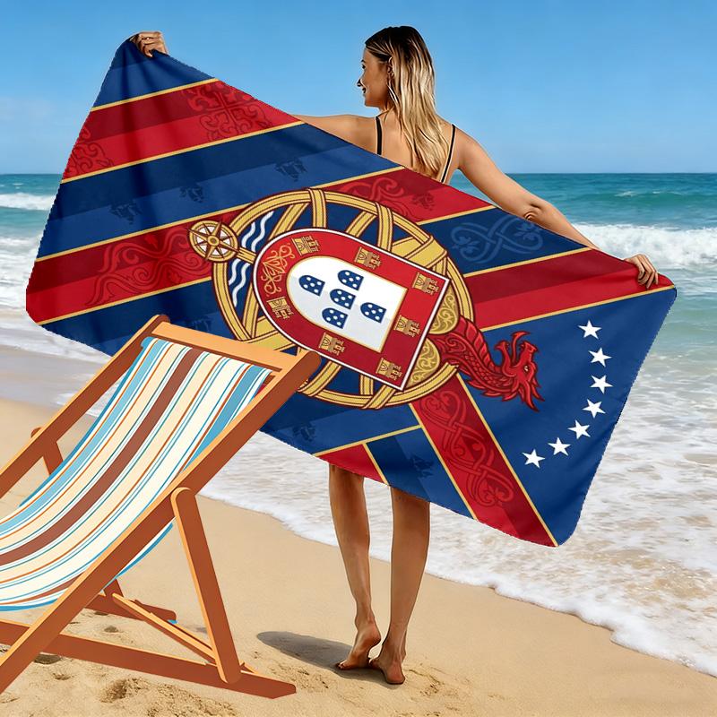 Royal Emblem Fabric beach towel soft Beach towel for vacation photos quick-drying swim towel Outdoor pool towel Absorbent bath towel