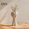 Matte PLA Floral Holder Hands Holding Heart Vase, 3D Printed Modern Flower Table Centerpiece Creative Vessel Artistic Vase for Dried And Artificial