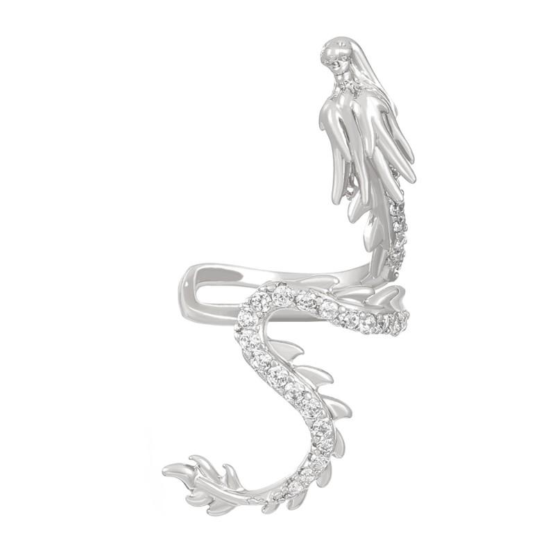 Minimalist Snake Leaf Design 5-Piece Ear Cuff Set Women Non-Piercing Alloy Earring Clip Studs