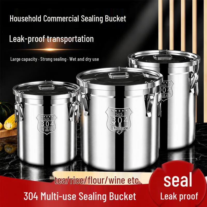 SPSR 304 Stainless Steel Sealed Storage Bucket