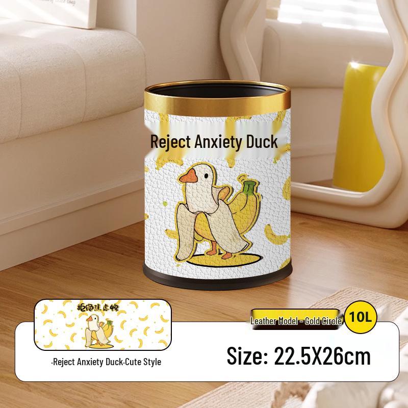 He Mu Cheng Double Layer Cartoon Stainless Steel Trash Can with Foot Pedal - Living Room & Kitchen