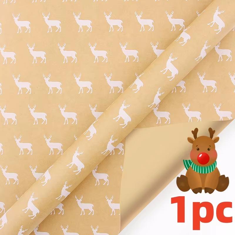 Christmas Gift Wrapping Paper with Snowflake Tree Pattern Paper Roll 16.9"x590" Eco-Friendly Paper Material for Holiday Presents