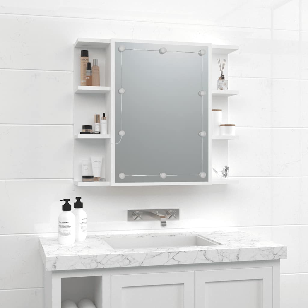 LED Mirror Cabinet White 70 x 16.5 x 60 cm