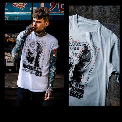 Hip Hop T-Shirt Street Hustle NYC Queens 90er New York Rap Legende weißes T-Shirt