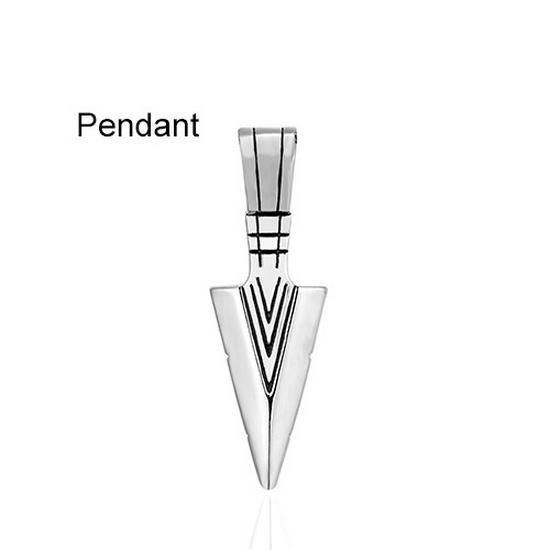Cross-Border Men's Indian Arrow Titanium Steel Hip Hop Punk Necklace