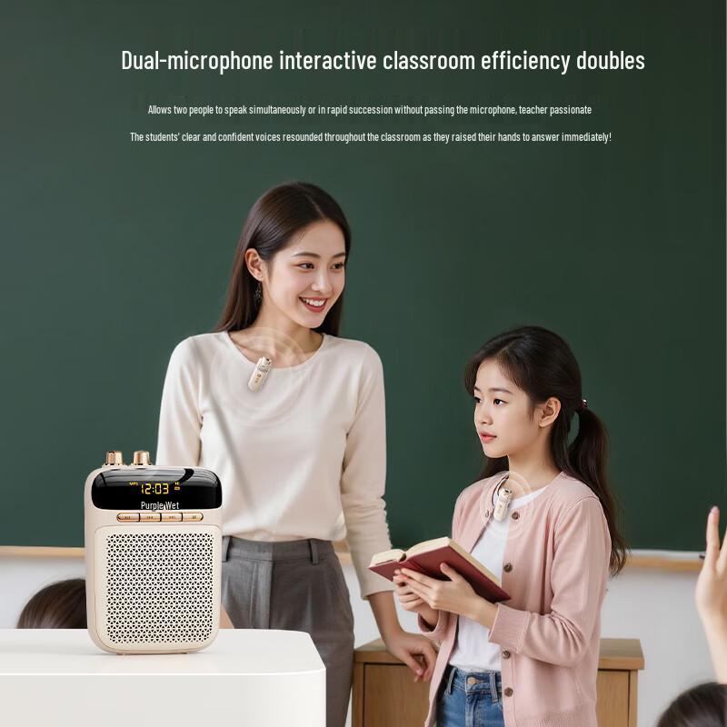 Soaiy S-318Pro Wireless Dual-Mic Lavalier Amplifier Speaker CN Plug (adapter Included)