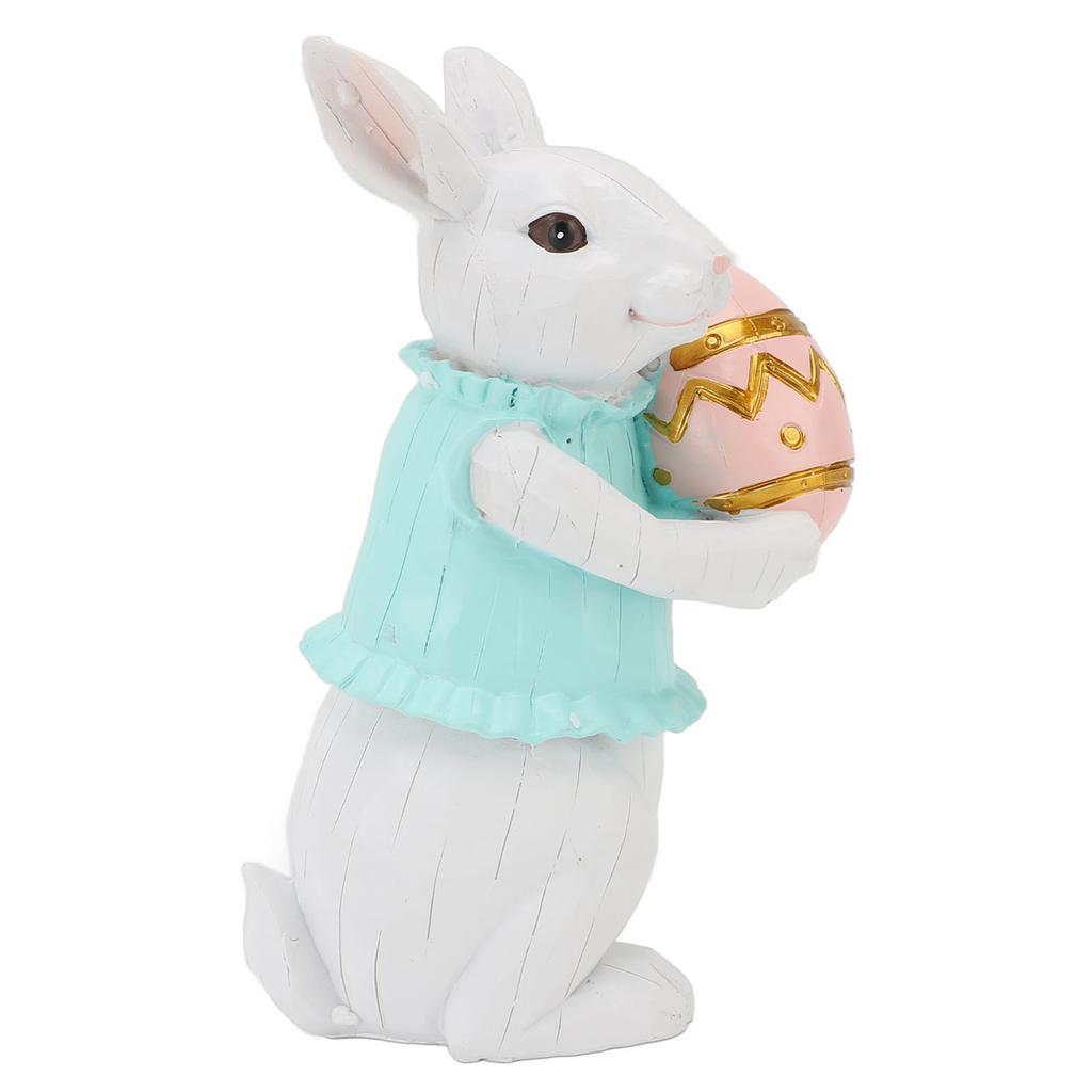 Bunny Figurine Cute Vintage Resin Easter Bunny Statue for Home Ornament Holiday Decoration