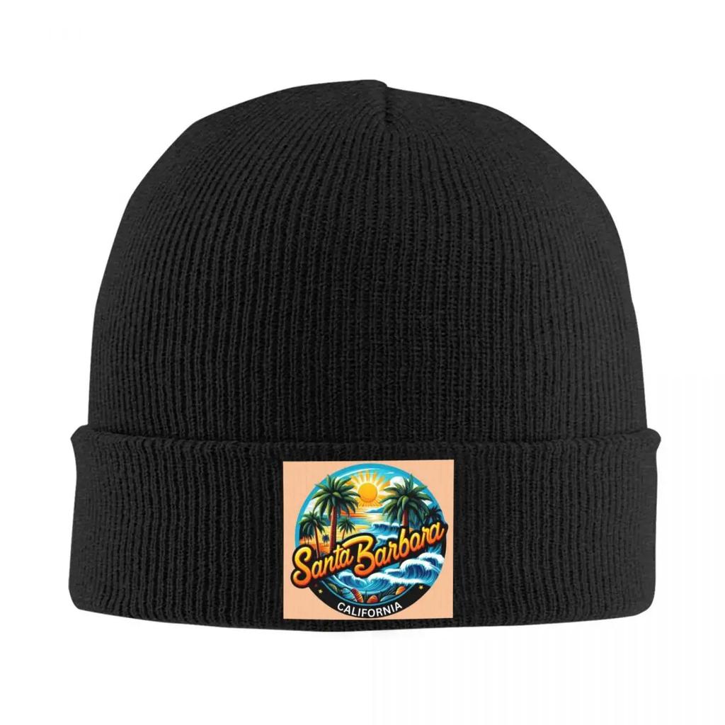 Santa Barbara California USA Warm Knitted Cap Fashion Bonnet Hat Autumn Winter Outdoor Beanies Hats for Unisex Womenx Adult