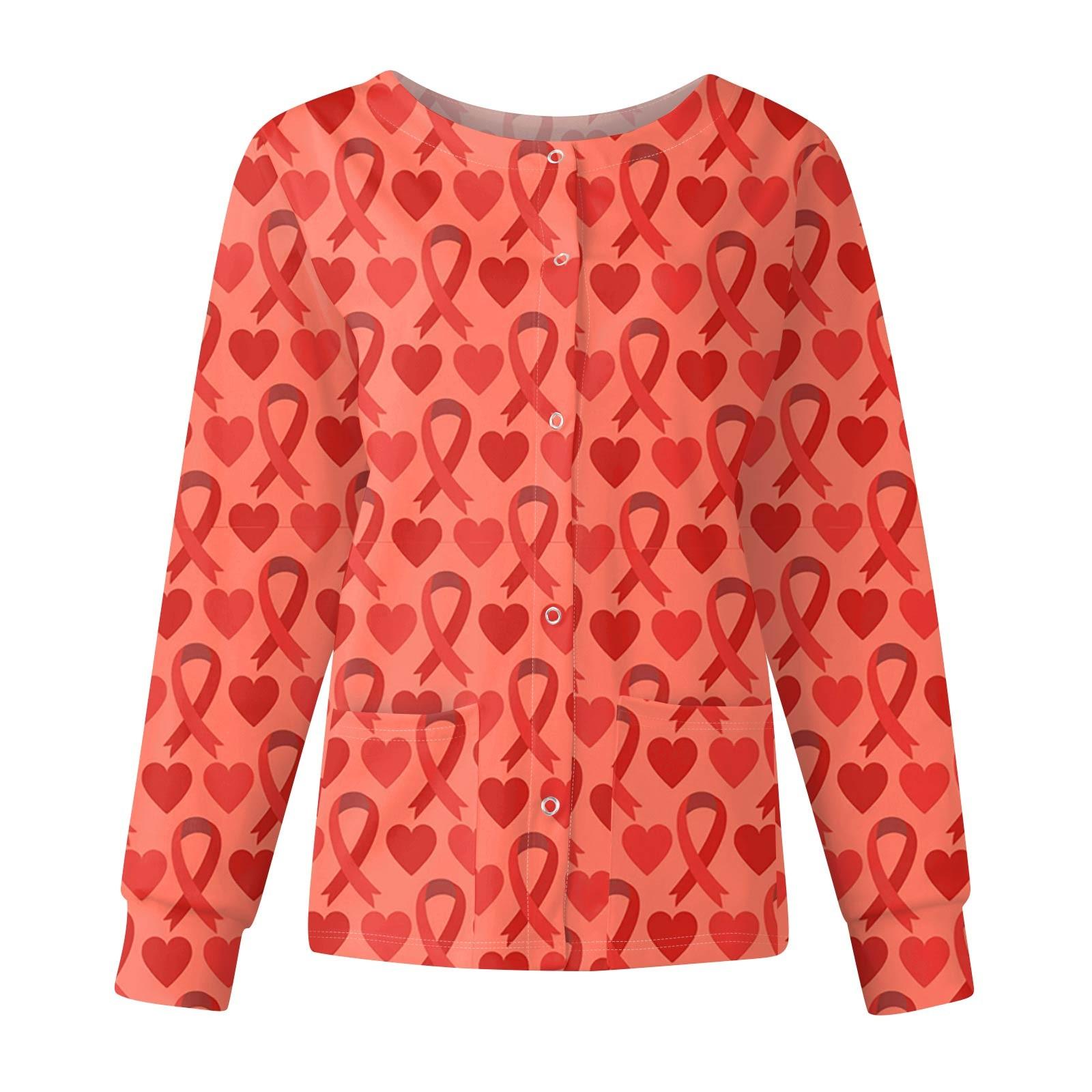 

Женские топы с длинными рукавами и карманами, рабочий воротник-стойка, однобортный защитный комбинезон, куртка, рождественский топ XL арбуз красный