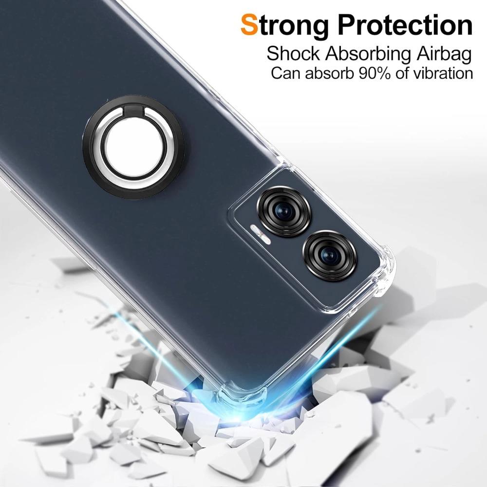 Für Moto Edge 50 Fusion 50ultra, magnetischer Ringhalter, weiche Airbag-Hülle für Motorola Moto Edge50 Fusion 50pro X50 Ultra, stoßfeste, klare Silikonhülle