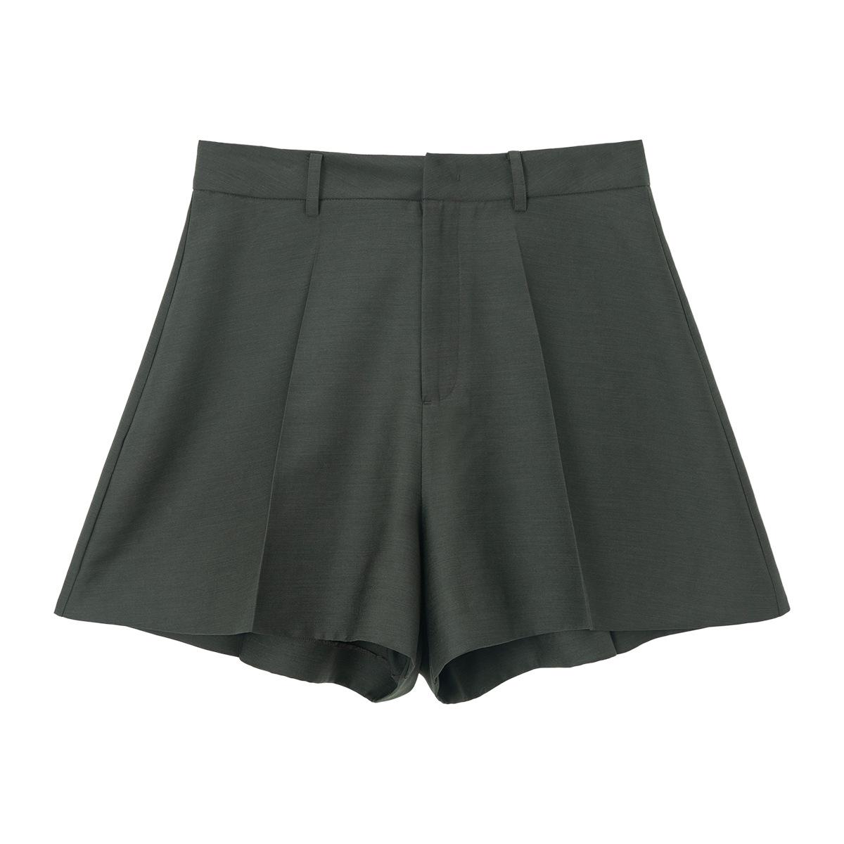 Spring Tencel Wool Pleated A-line Skirt Pants C6049 medium