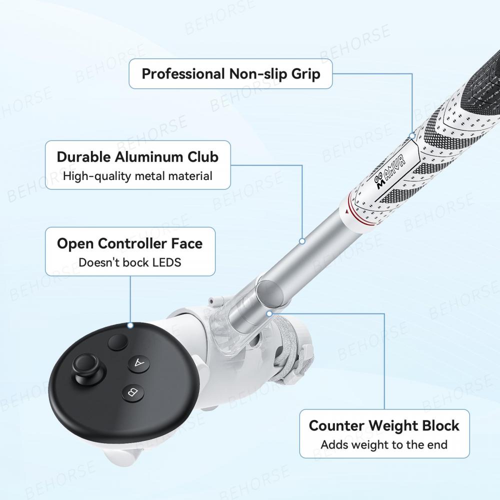 For Meta Quest 3S/3 VR Golf Club Attachment Retractable VR Golf Grip Handle Controller for Meta Quest 3S/Quest 3 Accessories