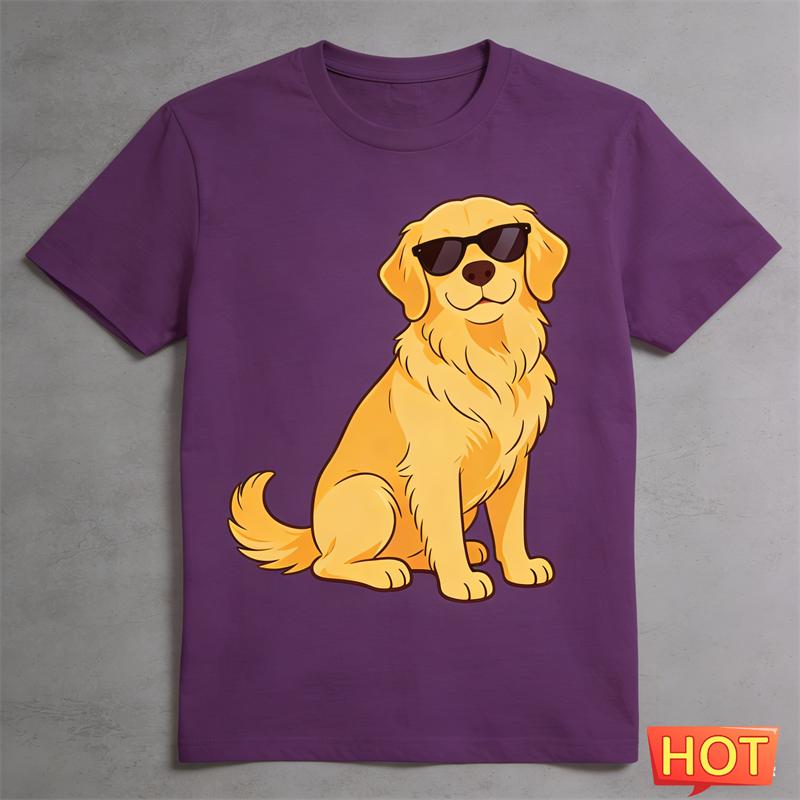 Summer Funny Cute Golden Retriever Graphic T Shirts Trendy Dog T-shirts Casual