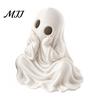 Decorative Ghost for Halloween Party 3D Printed Figurine, Cute Chin-Resting Spooky Desk Decor, Compact Statue Home Funny Ornament And Tabletop
