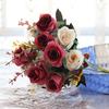 6 Forks 12 Heads Simulated Roses Bright Colors Realistic Appearance Artificial Flowers Photo Props Home Decor