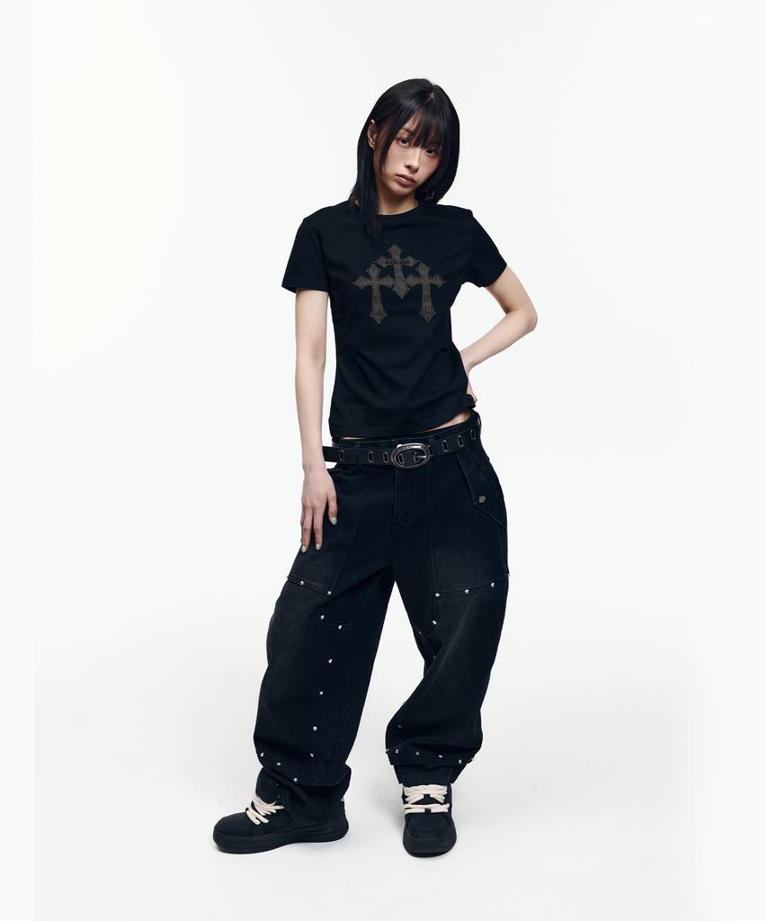 AAKAM Trinity Cross Half Top (Black)