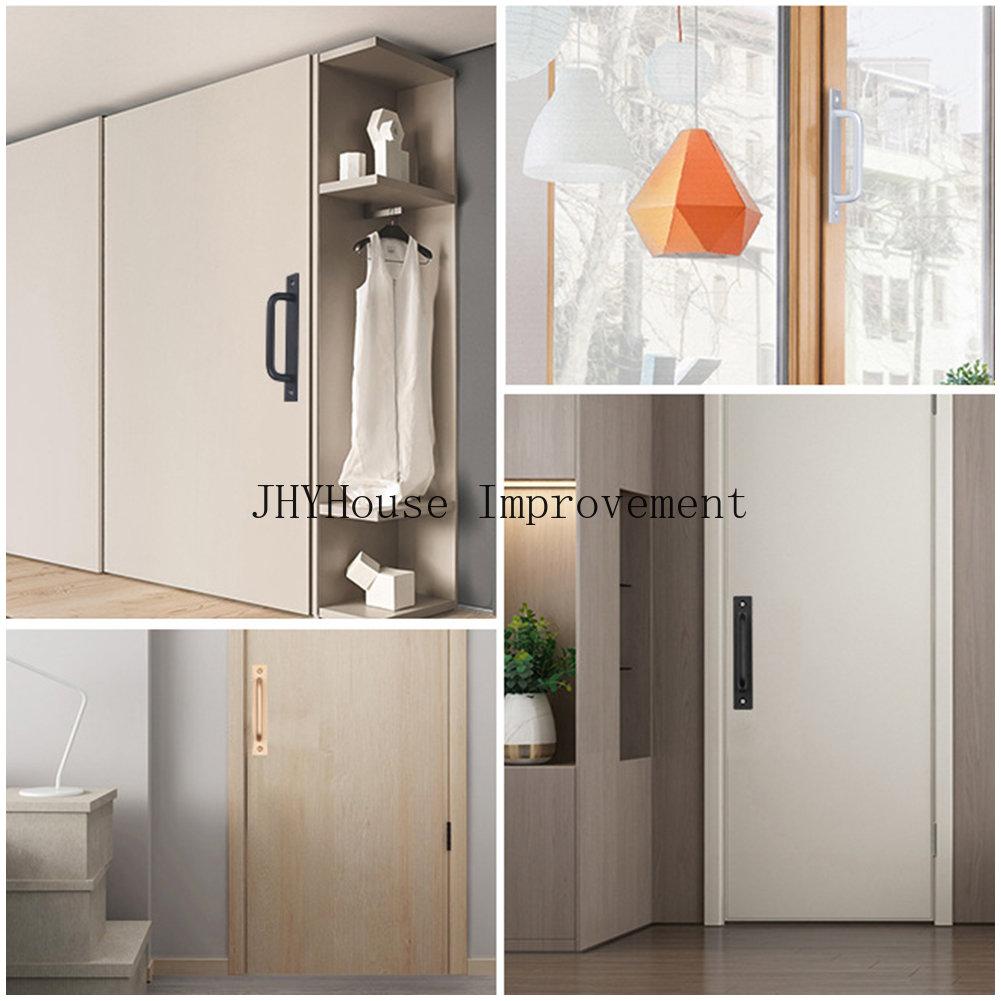 Aluminium Alloy Black Door Handles Balcony Bedroom Kitchen Door Pulls Silver White Furniture Handle Door Hardware knobs