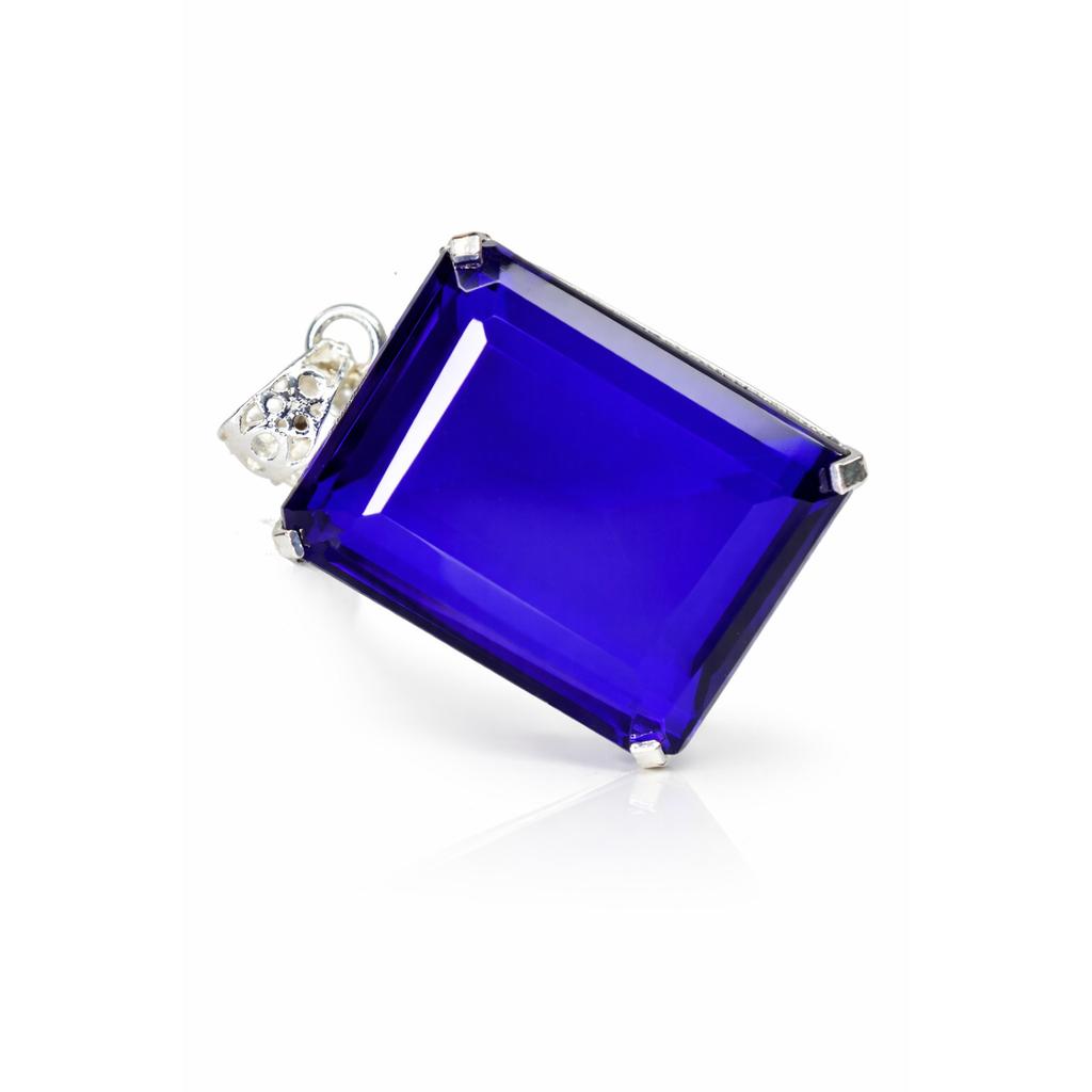 Emerald Blue Tanzanite 158 ct 925 Sterling Silver Pendant Lab-Created Gemstone Jewelry Gift