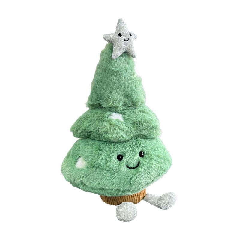 Leuke Kerstboom Pluche Groene Sneeuwpop Pop Potplant Kawaii Speelgoed Dennenboom Zacht Cadeau Voor Kinderen Vriend 30cm blue