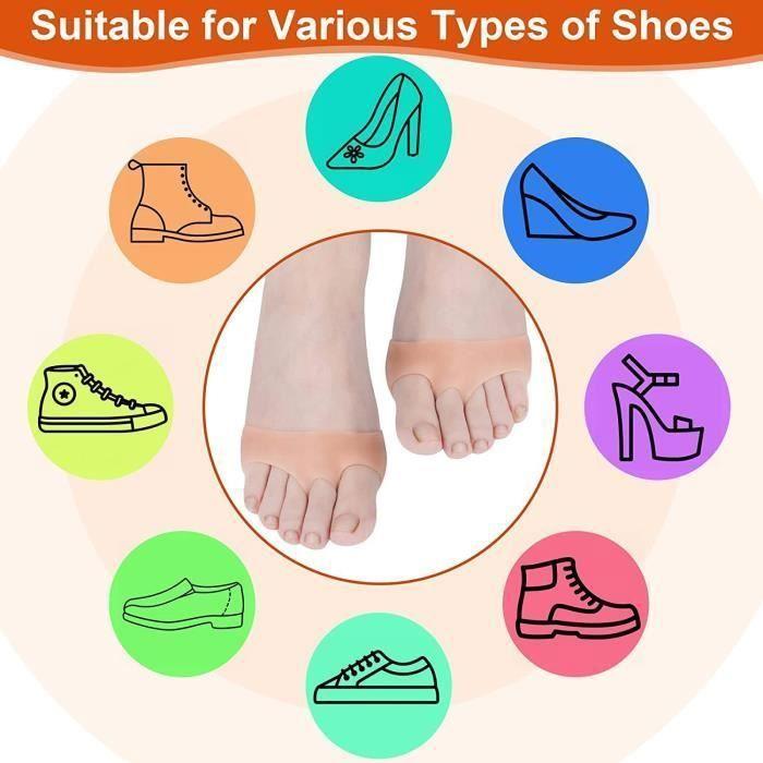Coussinet Plantaire Gel Coussin Gel Pieds coussinet d'avant-pied Soulager la Douleur Plantaire pour homme et femme.4 paires.