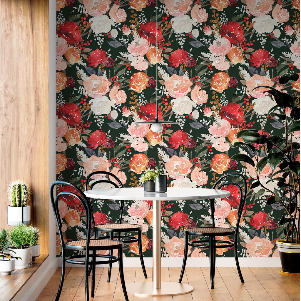 Vintage Peony Peel and Stick Wallpaper Yellow/Pink/White Floral Self Adhesive Wallpaper for Bedroom Home Wall Decorations