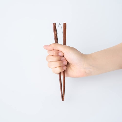Aoyoshi Willassist Easy Chopsticks, Tweezers Type, 19.5cm, Wooden, Non-Slip, Easy To Hold, Brown, Willassist, Meal Aid, 2240522