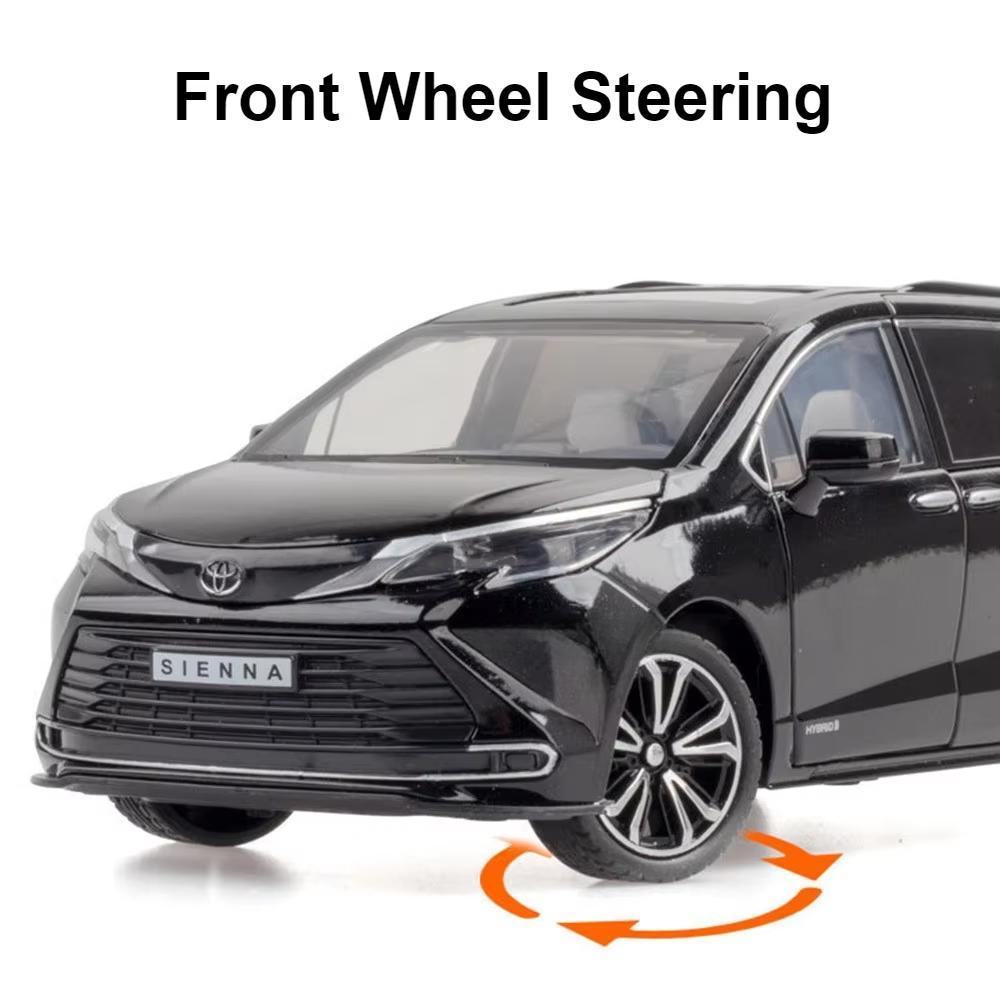 Novo 1:24 Escala SIENNA MPV Van Brinquedo Modelo de Carro Miniatura Fundida Puxe para Trás Som e Luz Porta de Carro Pode Ser Aberta Colecionável Menino Crianças Presente