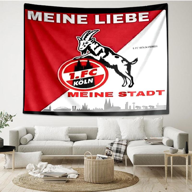 FC Köln Print Wandteppich - Tragbares Wanddekor Tuch, für Zuhause, Wohnheim, Reisen, Schlafzimmer, Wohnzimmer - Ideales Geburtstags-Einweihungsgeschenk