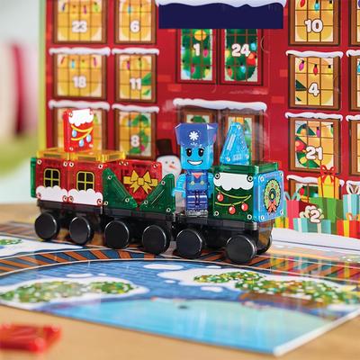 Christmas Advent Calendar Ornaments Magnetic Santa Claus Train Construction Set 24 Days Of Surprise Gifts Christmas Decorations