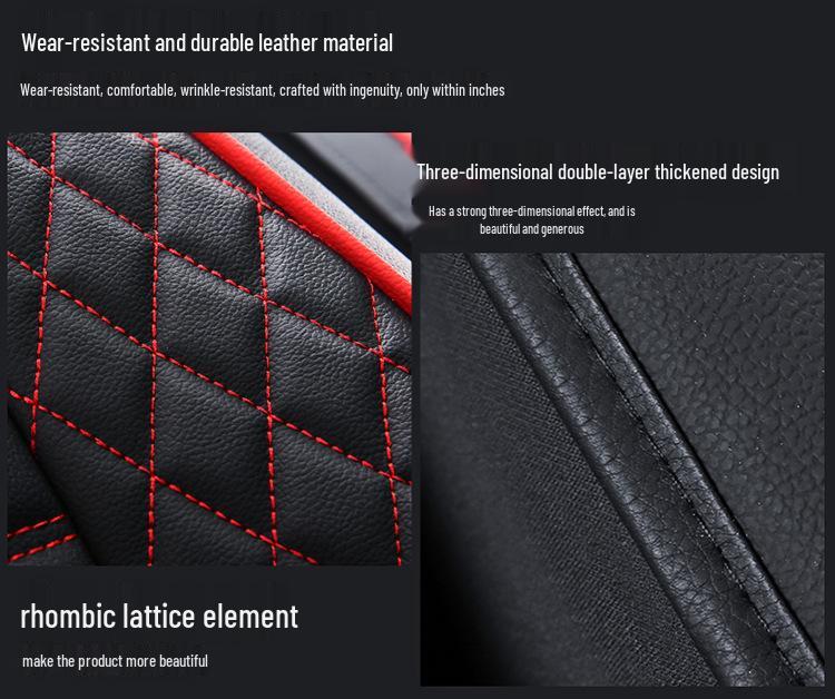 Universal Leather Car Seat Cushion - Five-Seater, Four Seasons, Full Coverage, Comfortable Style.