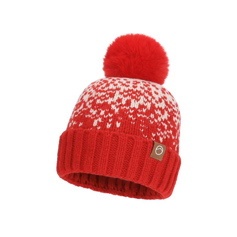 Fashionable Knit Hat With Fleece Lining For Women Winter Warmth And Wind Resistance WineRed